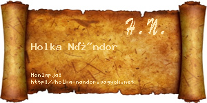 Holka Nándor névjegykártya